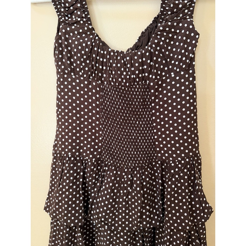 Wild Fable Women's Brown Polka Dots Cap Sleeve Mini A-Line Dress Size XXS NWT - Picture 6 of 9